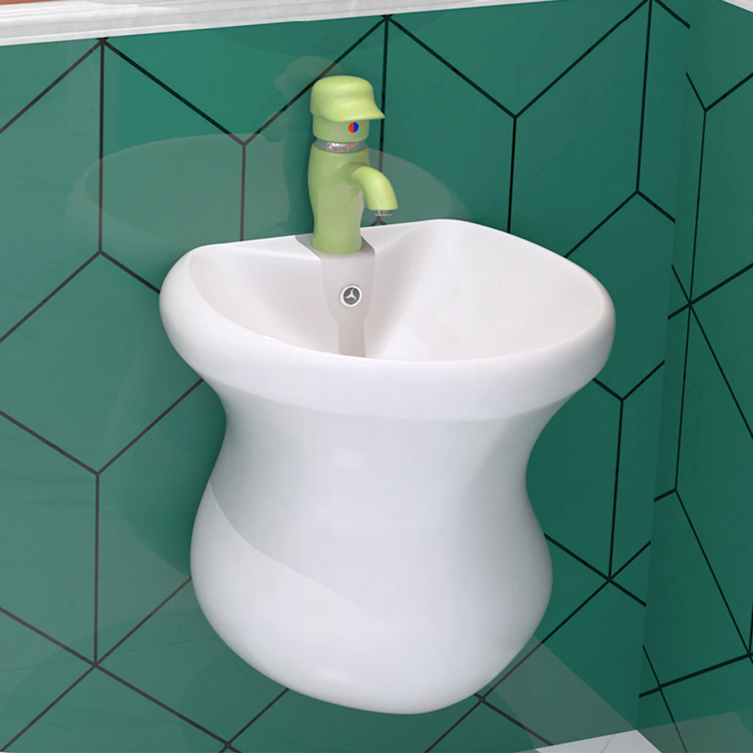 premium porcelain mini wall hung basin in white, wall mounted mini sink for children, produced by child sinks manufacturer-meilong